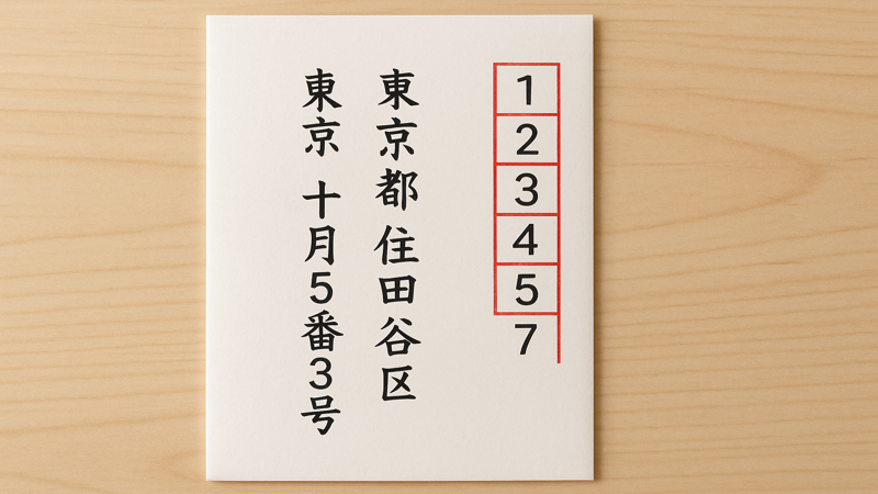 1.住所縦書き郵便番号の基本的な書き方