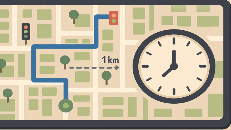 3.ワンメーターで利用する際の実際の距離と時間