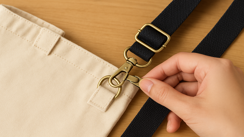 2.縫わないショルダー後付けクリップの使い方