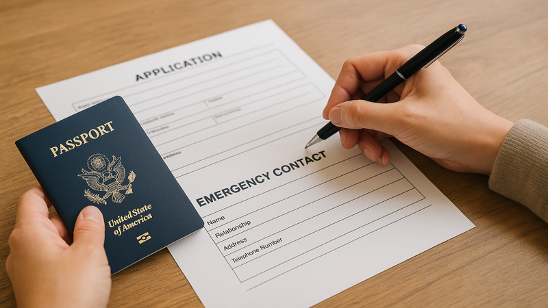 2.申請書の緊急連絡先欄の書き方