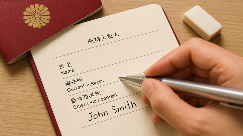 3.パスポート裏表紙の所持人記入欄の書き方