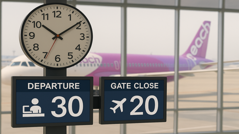 1.ピーチの搭乗手続きギリギリの基準とは