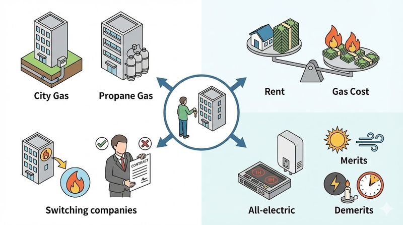 3.一人暮らしの物件選びでガス代を抑えるポイント