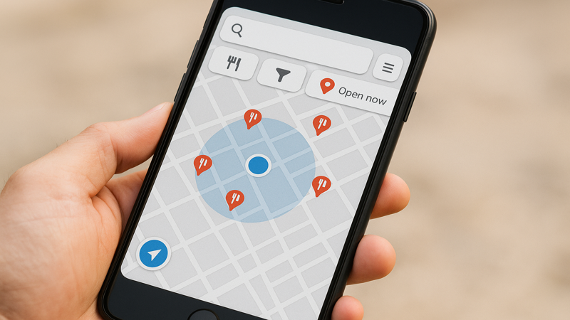 2. Googleマップを活用した飲食店 800m 以内の検索テクニック