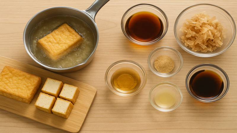 2.厚揚げレシピ人気1位煮物の材料と下処理