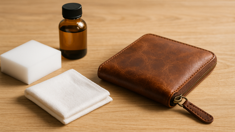 3.激落ちくんを使った革製品の汚れ落とし手順