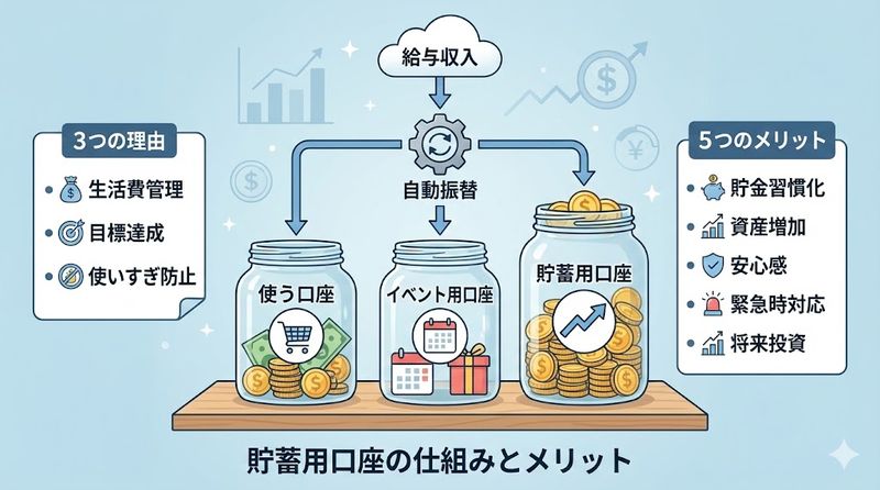 1.貯蓄用口座が必要な理由とメリット
