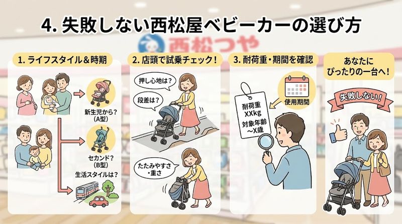 4.失敗しない西松屋ベビーカーの選び方