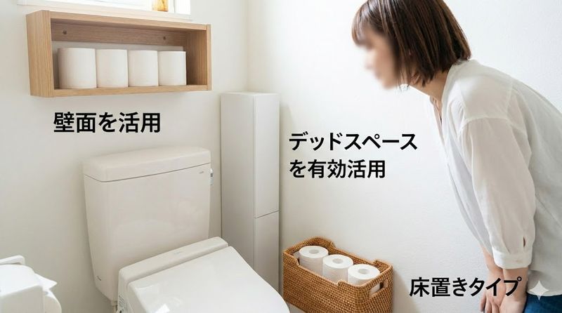 2.スペース別トイレットペーパー収納アイデア