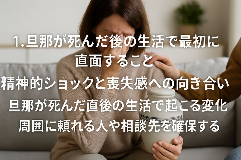 1.旦那が死んだ後の生活で最初に直面すること