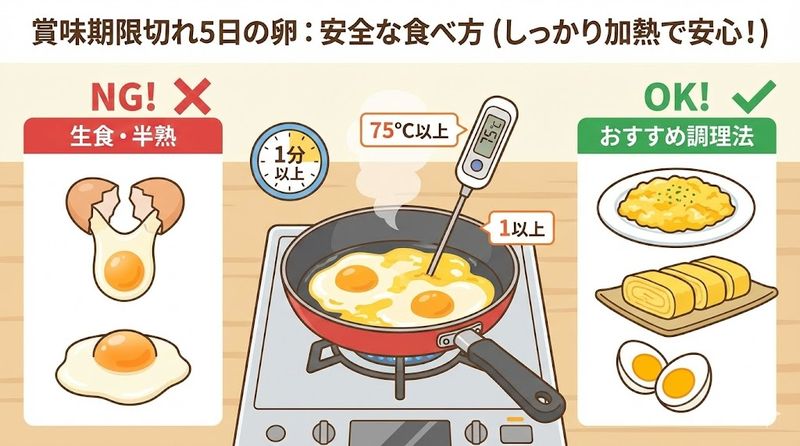 3.賞味期限切れ5日の卵を安全に食べる方法