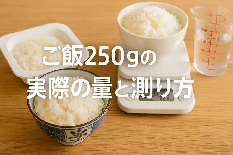 2.ご飯250gの実際の量と測り方