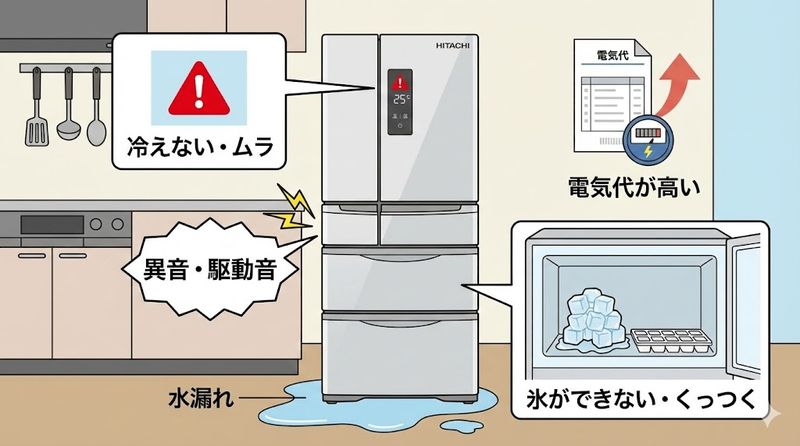 2.日立の冷蔵庫の寿命が近いサインと症状