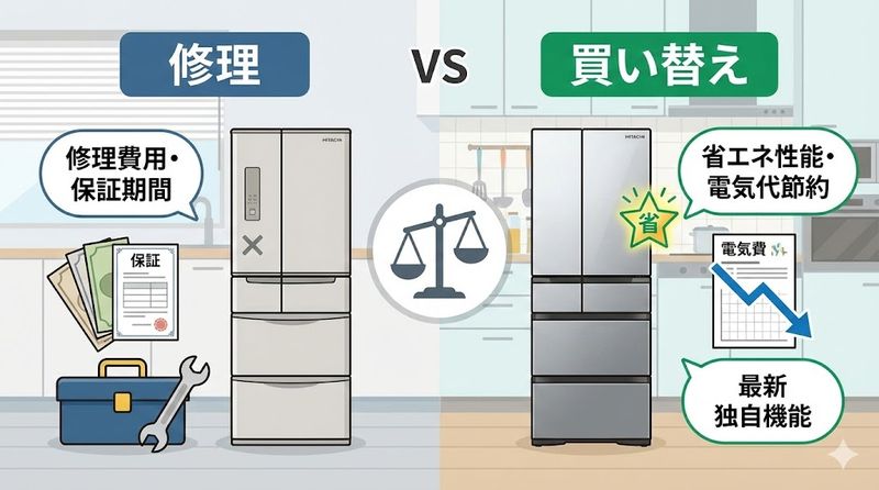 4.日立の冷蔵庫の修理と買い替えの判断基準