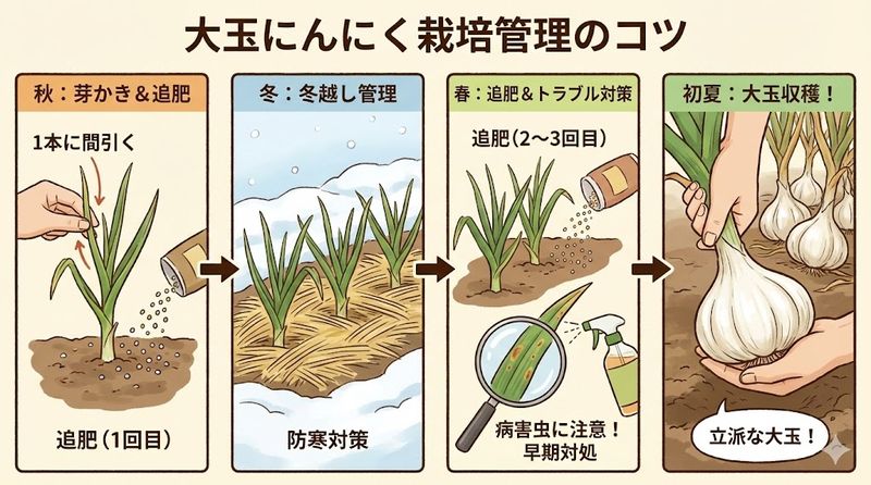 4.大玉のにんにくに育てる栽培管理のコツ