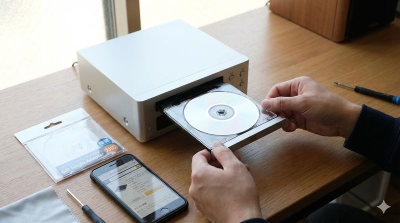 2.アダプターを使った8センチCD聞く方法