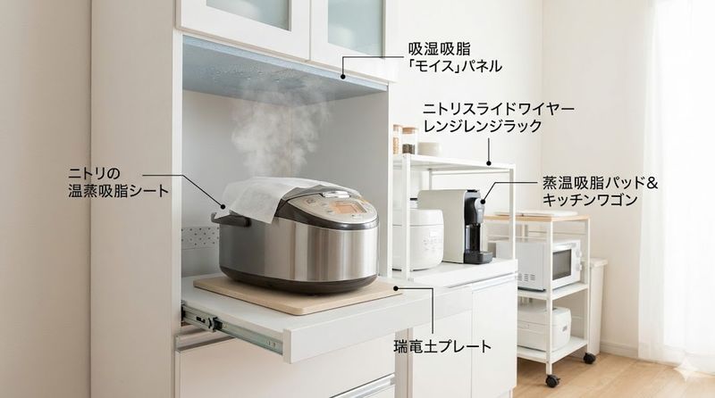 2.ニトリで買える炊飯器の蒸気対策グッズ