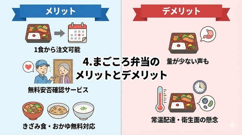 4.まごころ弁当のメリットとデメリット