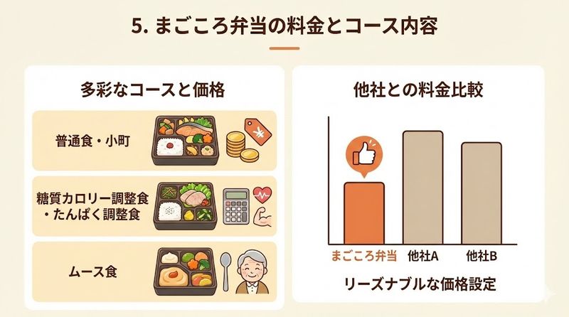 5.まごころ弁当の料金とコース内容