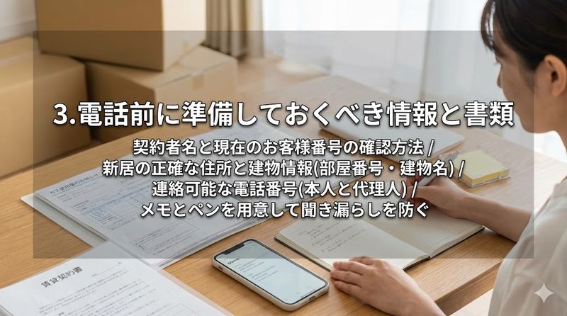 3.電話前に準備しておくべき情報と書類