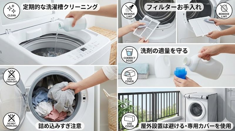 4.洗濯機を長持ちさせるための使い方とメンテナンス