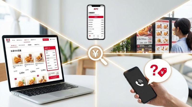 2.ケンタッキーのメニュー値段を確認する方法