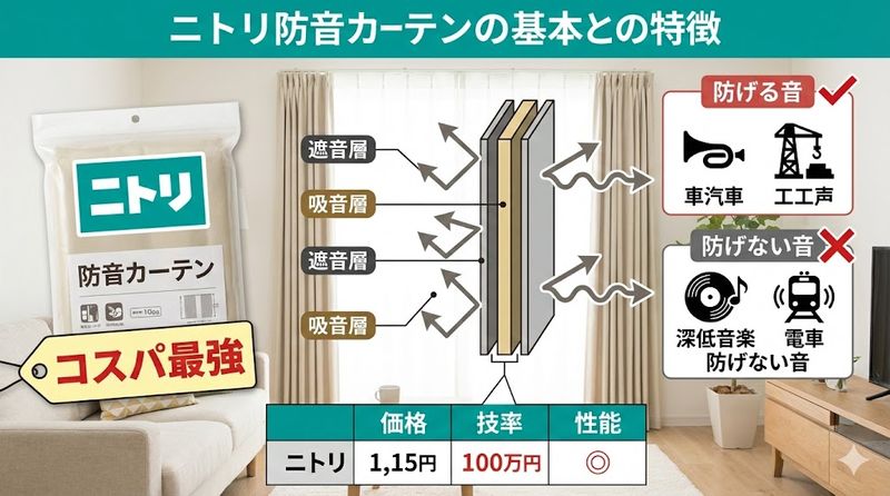 1.防音カーテンの基礎知識とニトリの特徴