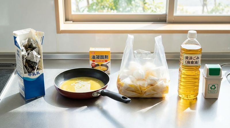 3.片栗粉を使わない油の捨て方