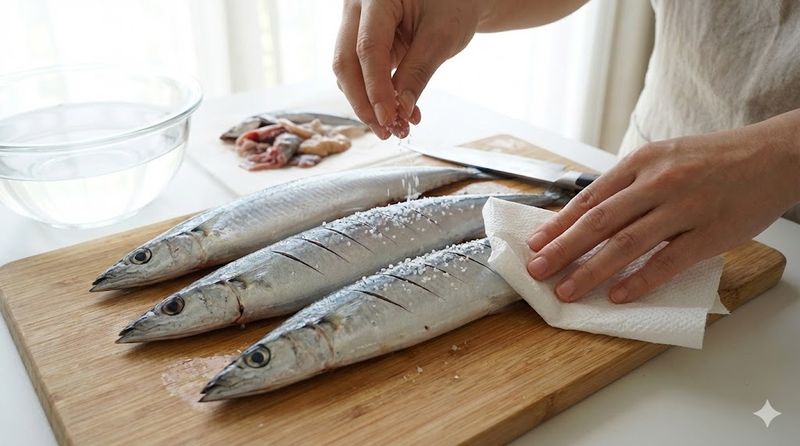 3.さんまの下処理と塩の振り方