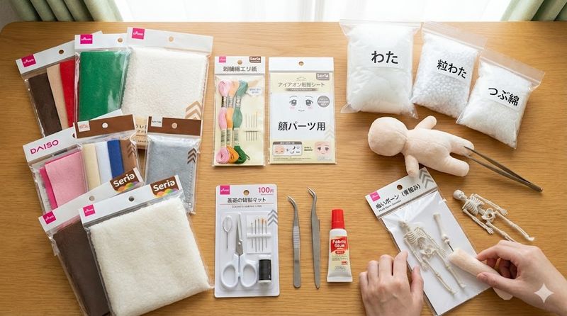 2.100均で揃える推しぬいぐるみ制作の材料リスト