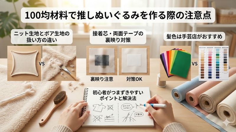4.100均材料で推しぬいぐるみを作る際の注意点