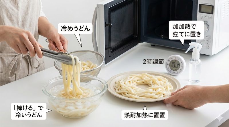 4.ゆでうどんをレンジで加熱する際の失敗しないコツ