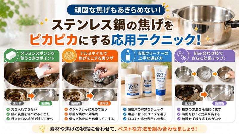 3.頑固な焦げを落とすための応用テクニック