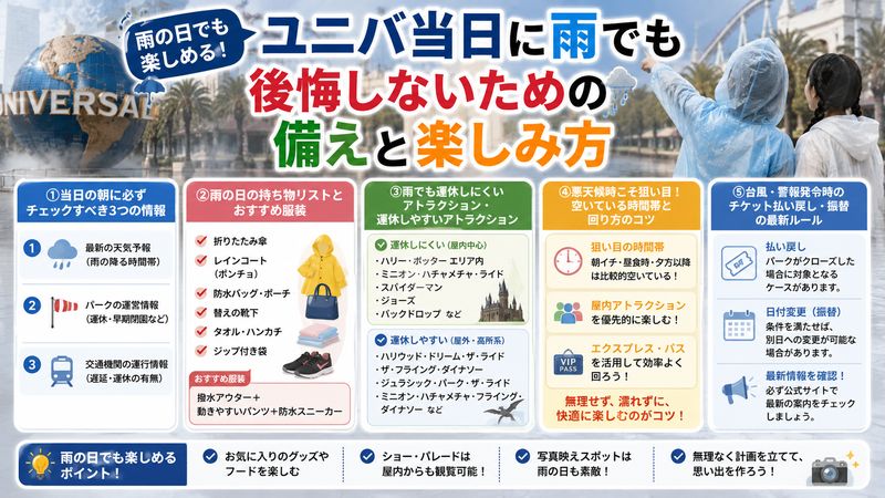 4.ユニバ当日に雨でも後悔しないための備えと楽しみ方