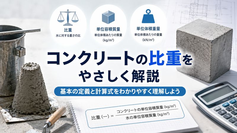 1.コンクリートの比重とは？基本の定義と計算式