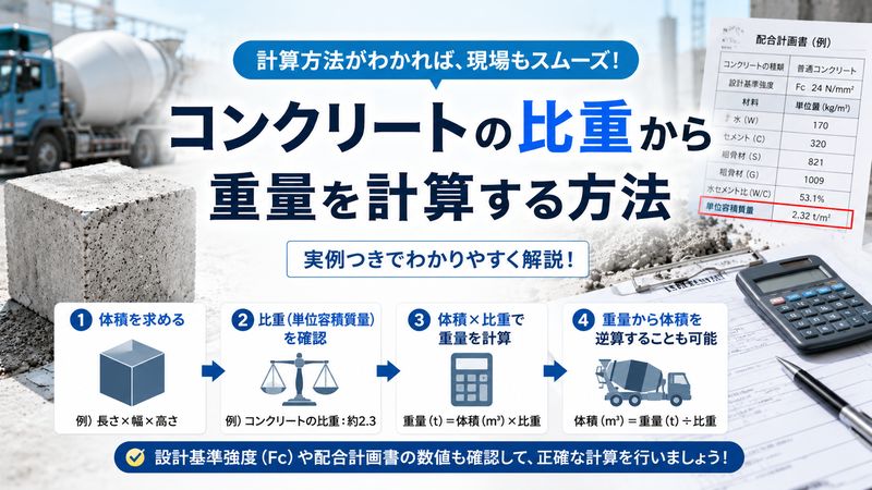 3.コンクリートの比重から重量を計算する方法【実例つき】