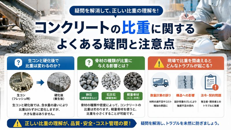 4.コンクリートの比重に関するよくある疑問と現場の注意点