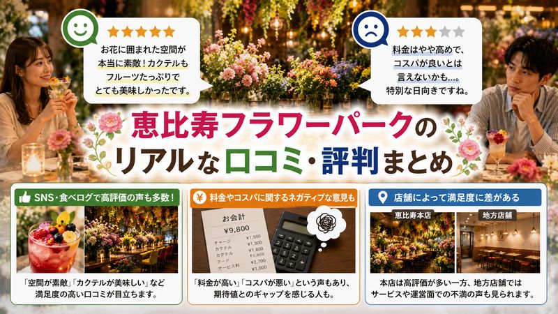 3.恵比寿フラワーパークのリアルな口コミ・評判まとめ