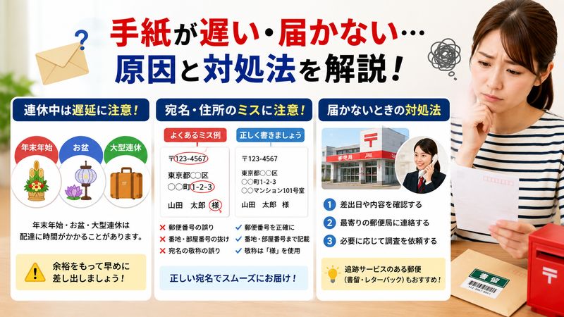 3. 手紙が届くのが遅い・届かない場合の原因と対処法