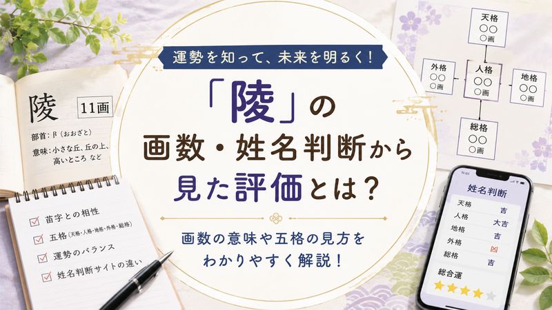 3.画数・姓名判断から見た「陵」の評価