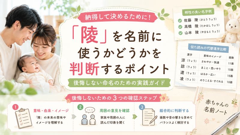4.「陵」を名前に使うかどうか判断するための実践アドバイス