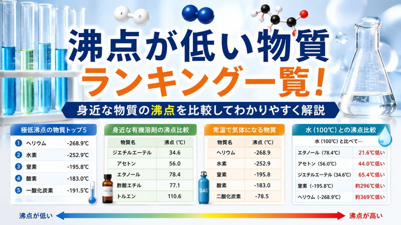 2.沸点が低い物質ランキング一覧