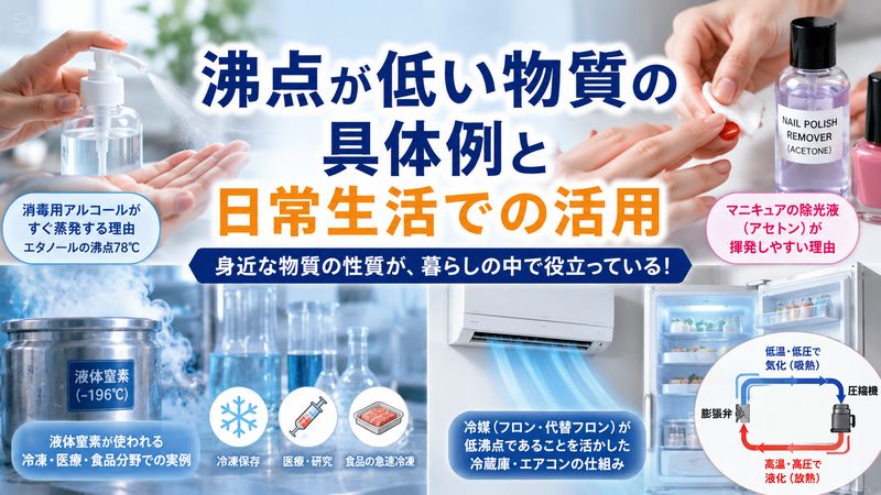 3.沸点が低い物質の具体例と日常生活での活用