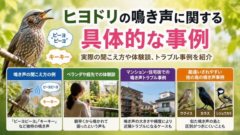 3.ヒヨドリの鳴き声に関する具体的な事例