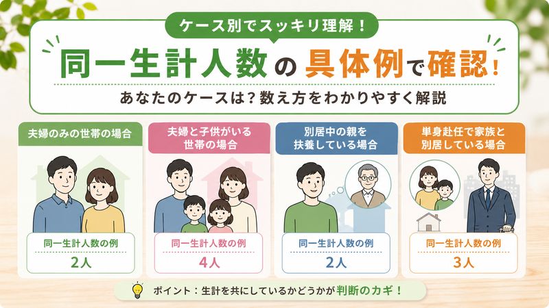 3.同一生計人数の具体例で確認するケース別の数え方