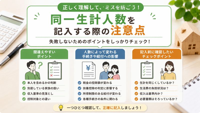 4.同一生計人数を記入する際の注意点