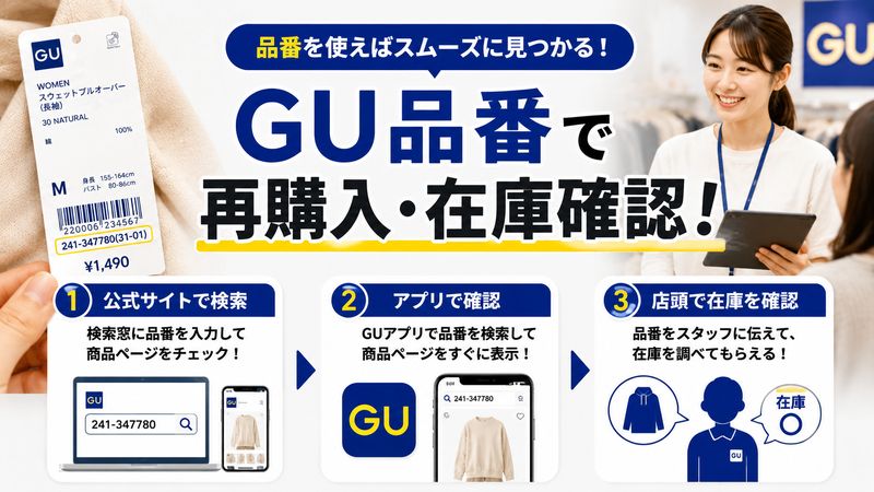 2. GU品番を使った商品の再購入・在庫確認の方法