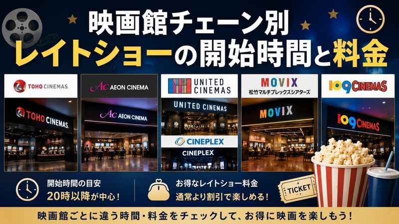 2.映画館チェーン別レイトショーの開始時間と料金