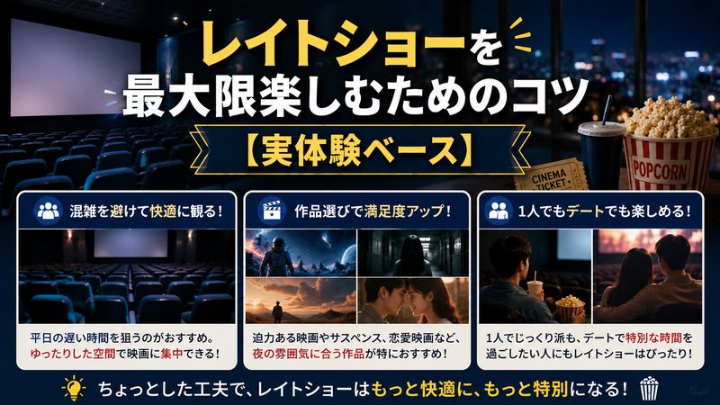 4.レイトショーを最大限楽しむためのコツ【実体験ベース】