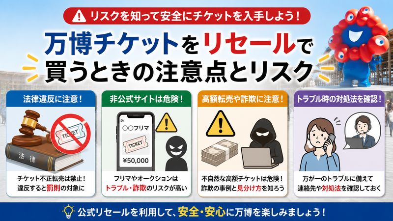 3. 万博チケットをリセールで買うときの注意点とリスク